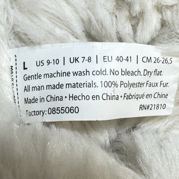 Dearfoams Womens Beth Furry Foldover Boot Slippers sz Large 9-10 Grey Frost NWT - Picture 7 of 7